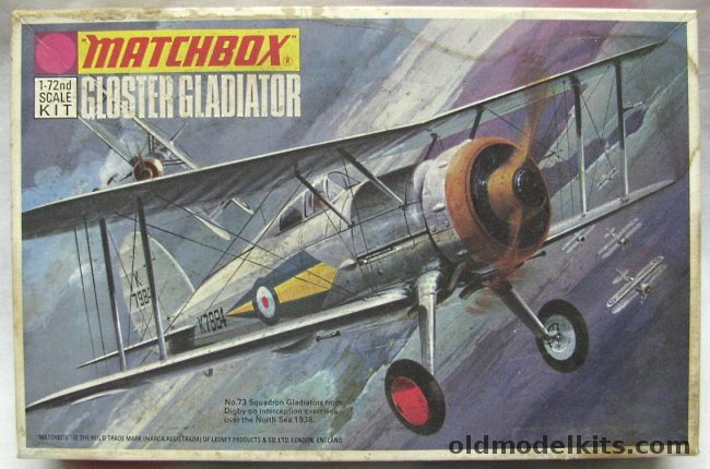 Matchbox 1/72 Gloster Gladiator, PK-8 plastic model kit